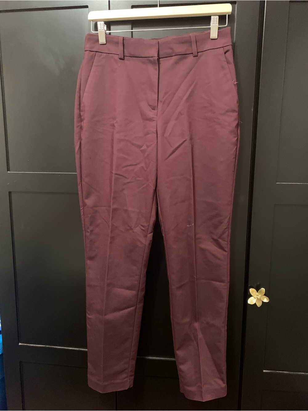 H&M Burgundy Tailored Pants Trousers office workwear classic capsule